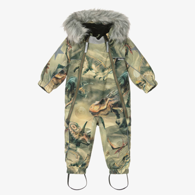 Molo Babies' Boys Green Dinosaur Snowsuit