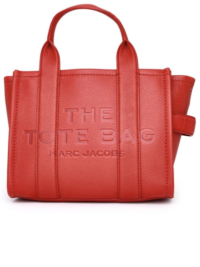 MARC JACOBS MARC JACOBS RED LEATHER SMALL TOTE BAG