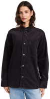 Agolde Odele Oversized Cotton-corduroy Shirt In Grey