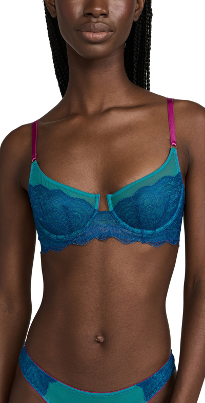 Dora Larsen Rae Lace Underwire Bra In Peacock