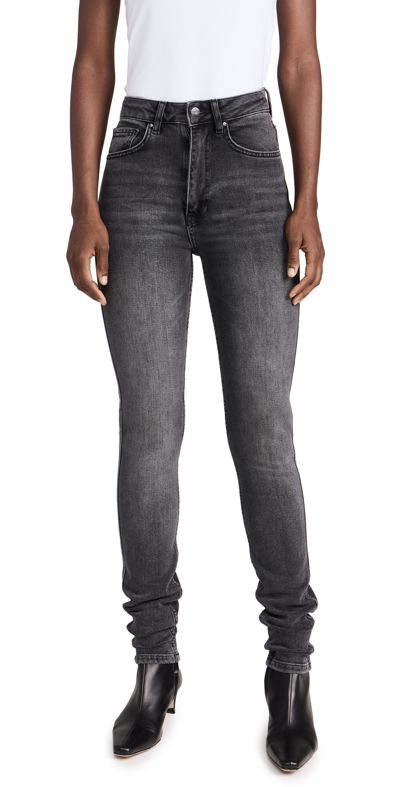 Anine Bing Beck High-rise Skinny Jeans In Iron Grey