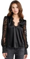 GENERATION LOVE CARLY LACE COMBO BLOUSE BLACK