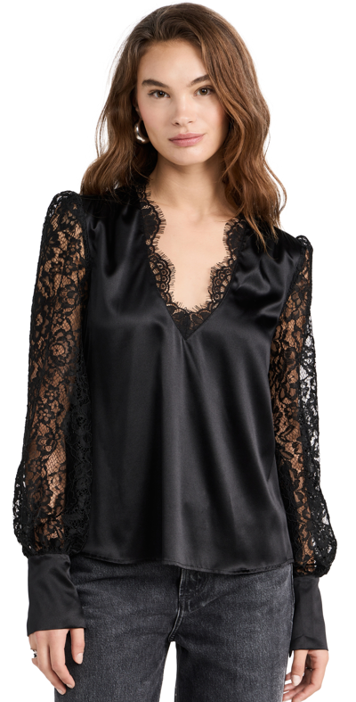 Generation Love Carly Lace Combo Blouse In Black