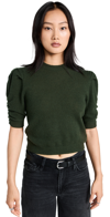 FRAME RUCHED SLEEVE CASHMERE SWEATER SURPLUS