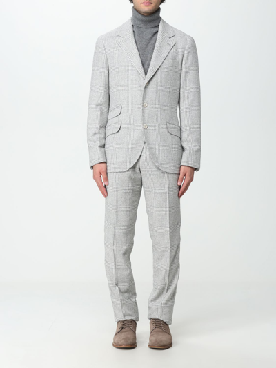 Brunello Cucinelli Suit  Men In Grey