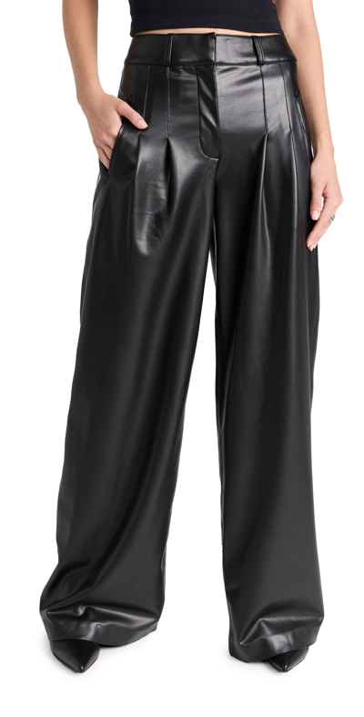Veronica Beard Rennert Wide-leg Vegan Leather Pants In Black