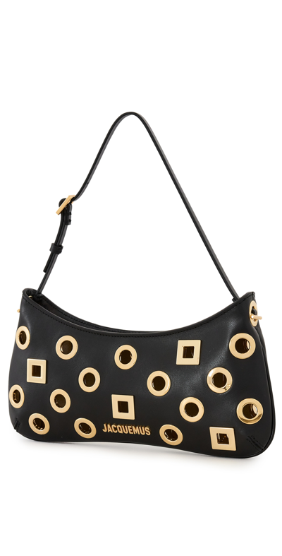 Jacquemus Le Bisou Rond Cutout Shoulder Bag In Black