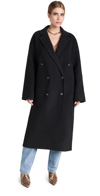 RAG & BONE THEA ITALIAN WOOL SPLITTABLE COAT BLACK