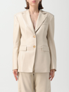 Nanushka Beige Hathi Vegan Leather Blazer In Yellow Cream