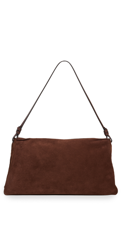 Staud Vivi Shoulder Bag In Mahogany/gold