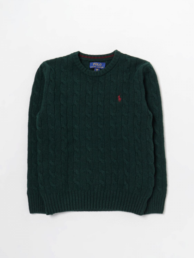 Polo Ralph Lauren Kids' Polo Pony Round-neck Jumper In Green