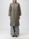Ganni Quilted Shell Coat In Green