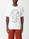 KENZO VARSITY JUNGLE ELEPHANT COTTON T-SHIRT,E51606001