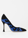 MANOLO BLAHNIK KASAI PUMPS IN SUEDE AND PATENT LEATHER,E71957002