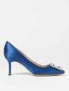 Manolo Blahnik Hangisi 70 Embellished Pumps In Blue Satin In Blue