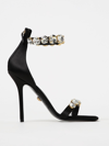 Versace Embellished Square-toe Sandals In Black