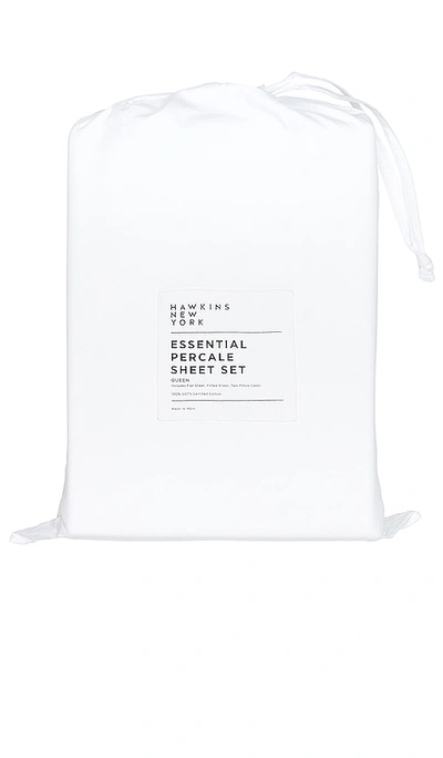 Hawkins New York Essential Percale Bedding Queen Sheet Set – 白色 In White