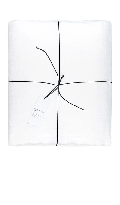 Hawkins New York Simple Linen King Duvet Cover In White