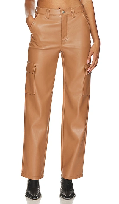 Pistola Cassie Faux-leather Cargo Pants In Brown