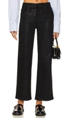 Hudson Women's Rosie High-rise Wide Leg Ankle Jean In Coated Black In Coated Black