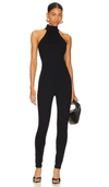 Susana Monaco Mock Neck Crop Jumpsuit In Black