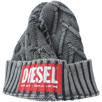 Diesel Faded Beanie With Logo In Black