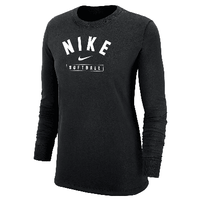 Nike Women's Softball Long-sleeve T-shirt In Black