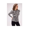 Diane Von Furstenberg Doha Print Puff Shoulder Mock Neck Top In Black