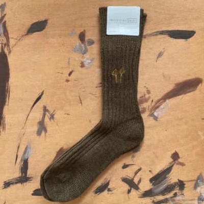 Hansel From Basel Miuccia Ribbed Linen Crew Socks
