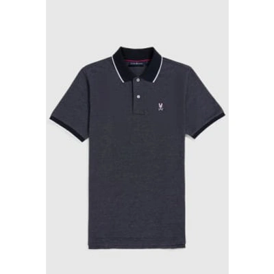 Psycho Bunny Navy Eldorado Jacquard Polo Shirt In Blue