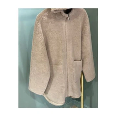 Lou Andrea "montreal" Sand -style Sheep Effect Coat In Neutrals