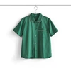 Hay Womens Emerald Green Outline Contrast-trim Organic-cotton Pyjama Shirt In Green