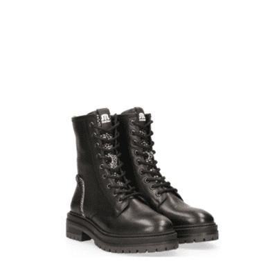 Maruti Pixel Black Bonnie Leather Boots