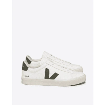Veja Extra White And Khaki Leather  Campo Chromefree Trainers