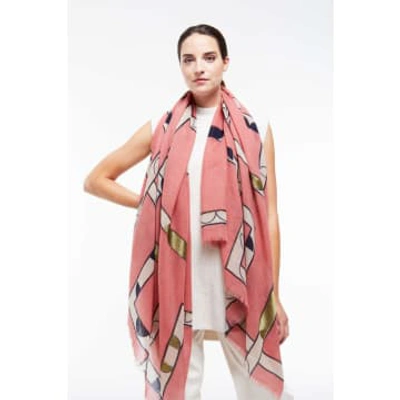 Ma Poesie Blush Half Moon Scarf In Pink/pink