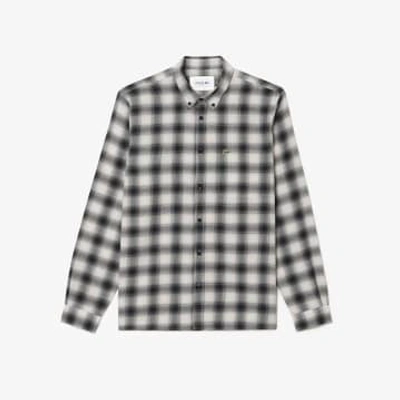 Lacoste Men's Cotton And Wool Blend Checked Flannel Shirt - 15 - 38 In Black