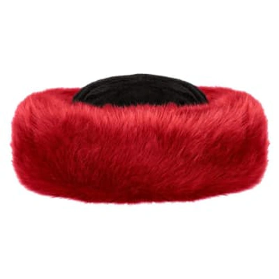Helen Moore Cola Red Faux Fur Brim Hat