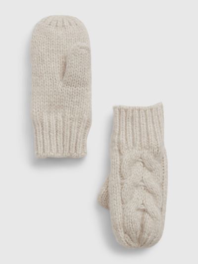Gap Babies' Toddler Recycled Cable-knit Mittens In Chino Beige