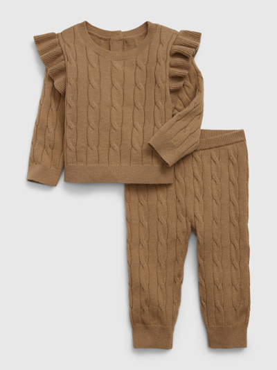 Gap Baby Cable-knit Sweater Outfit Set In Camel Brown