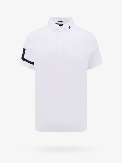 J. Lindeberg Heath Logo-print Jersey Polo Shirt In White