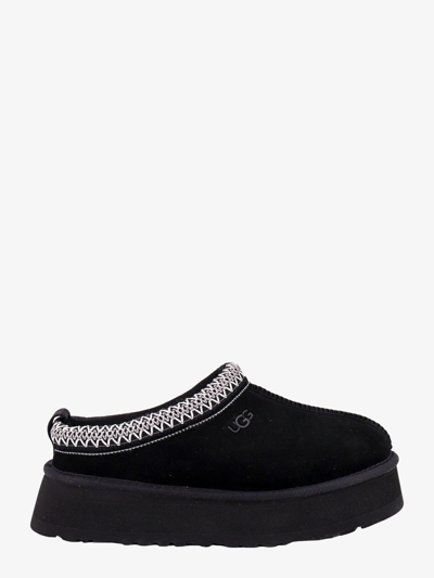 Ugg Tazz Platform Suede Braid Mules In Black