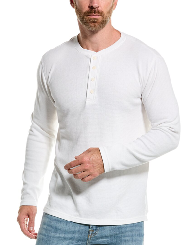 Weatherproof Vintage Men's Long Sleeved Waffle Henley T-shirt In White