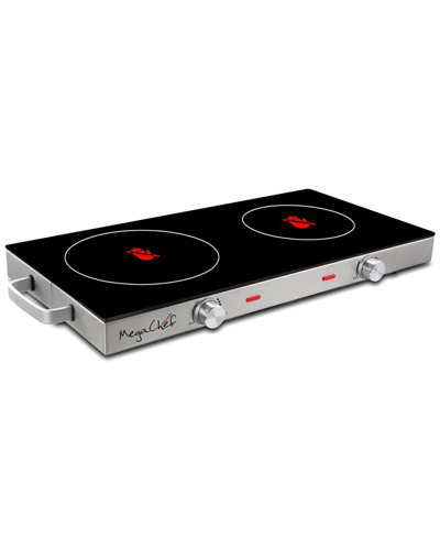 Megachef Ceramic Infrared Double Electric Cooktop In Black