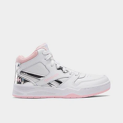 Reebok Little Kids' Bb 4500 Court Casual Shoes In Footwear White/pink Glow/footwear White