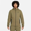 Nike Men's Tech Fleece Windrunner Full-zip Hoodie In Medium Olive/black