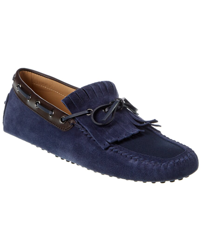 Tod's Suede Moccasin In Blue