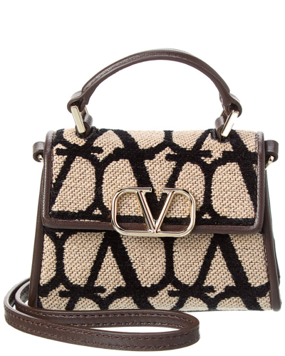 Valentino Garavani Vsling Toile Iconographe Canvas & Leather Shoulder Bag In Brown
