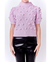 English Factory Women's Pom Pom Puff Sleeve Sweater In Lilac