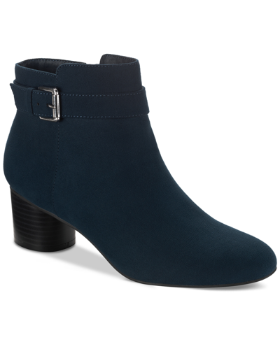 Style & Co Ariella Buckle Dress Booties, Created For Macy's In Navy