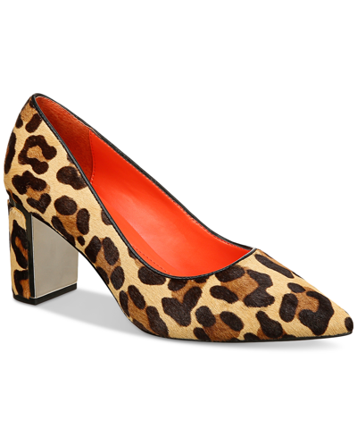 Alfani Women's Step N' Flex Jensonn Block-heel Pumps, Created For Macy's In Leopard Haircalf